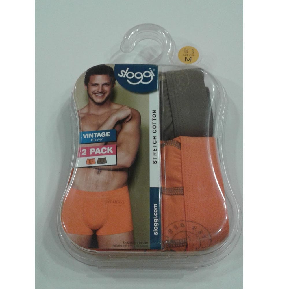 Sloggi Ανδρικά Boxer Vintage Hipster 2Pack 10111695 Grey-Orange