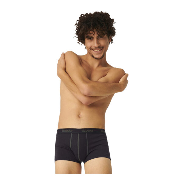 Sloggi Ανδρικά Boxer Μονόχρωμα Start Hipster 2Pack 10206968-M022 Brown-Red - Image 4