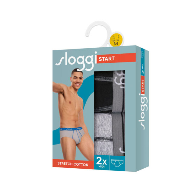 10206949-M013 Sloggi Midi Men Grey-Black