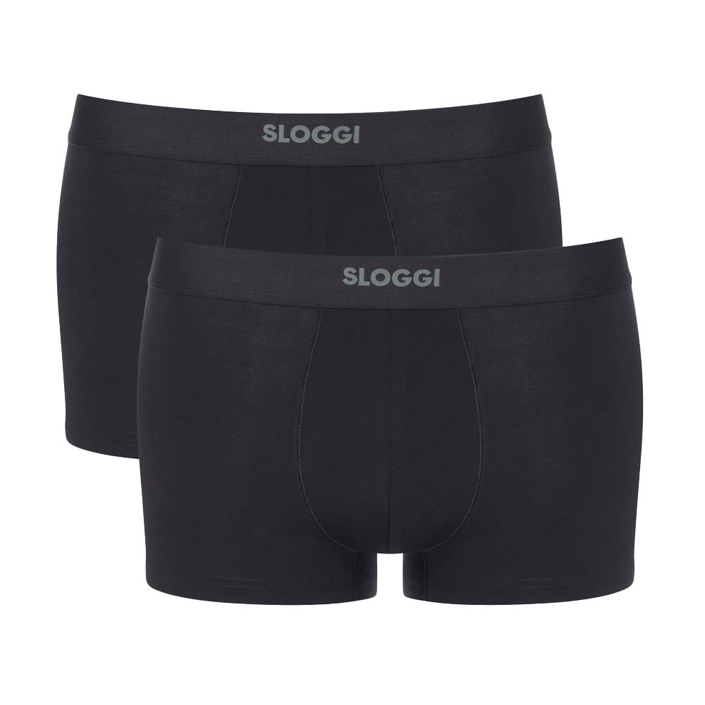 Sloggi Men Hipster Ανδρικά Boxer Ever Ease Οργανικό Βαμβάκι 2 Pack Μαύρο 10222379-0004