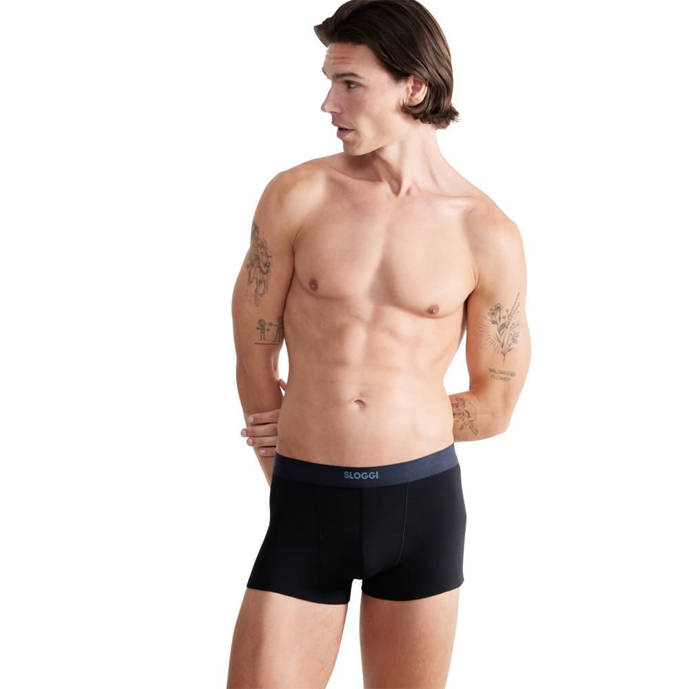 Sloggi Men Hipster Ανδρικά Boxer Ever Ease Οργανικό Βαμβάκι 2 Pack Μαύρο 10222379-0004