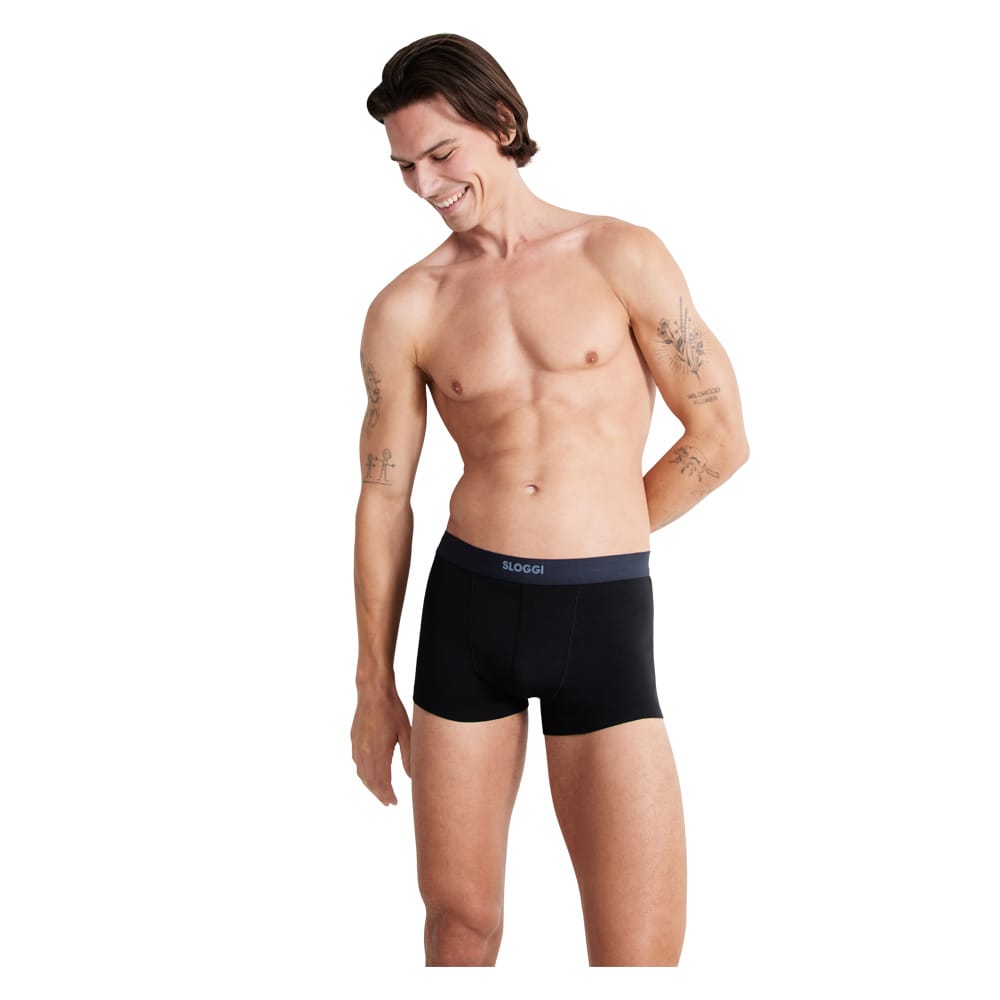 Sloggi Men Hipster Ανδρικά Boxer Ever Ease Οργανικό Βαμβάκι 2 Pack Μαύρο 10222379-0004