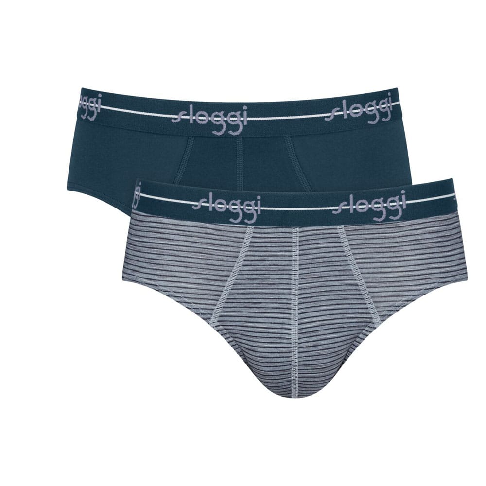Sloggi Start Midi Ανδρικά Σλιπ Briefs Σετ 2 Τεμαχίων Μονόχρωμα Ανθρακί/Γκρι – 10206949-M007