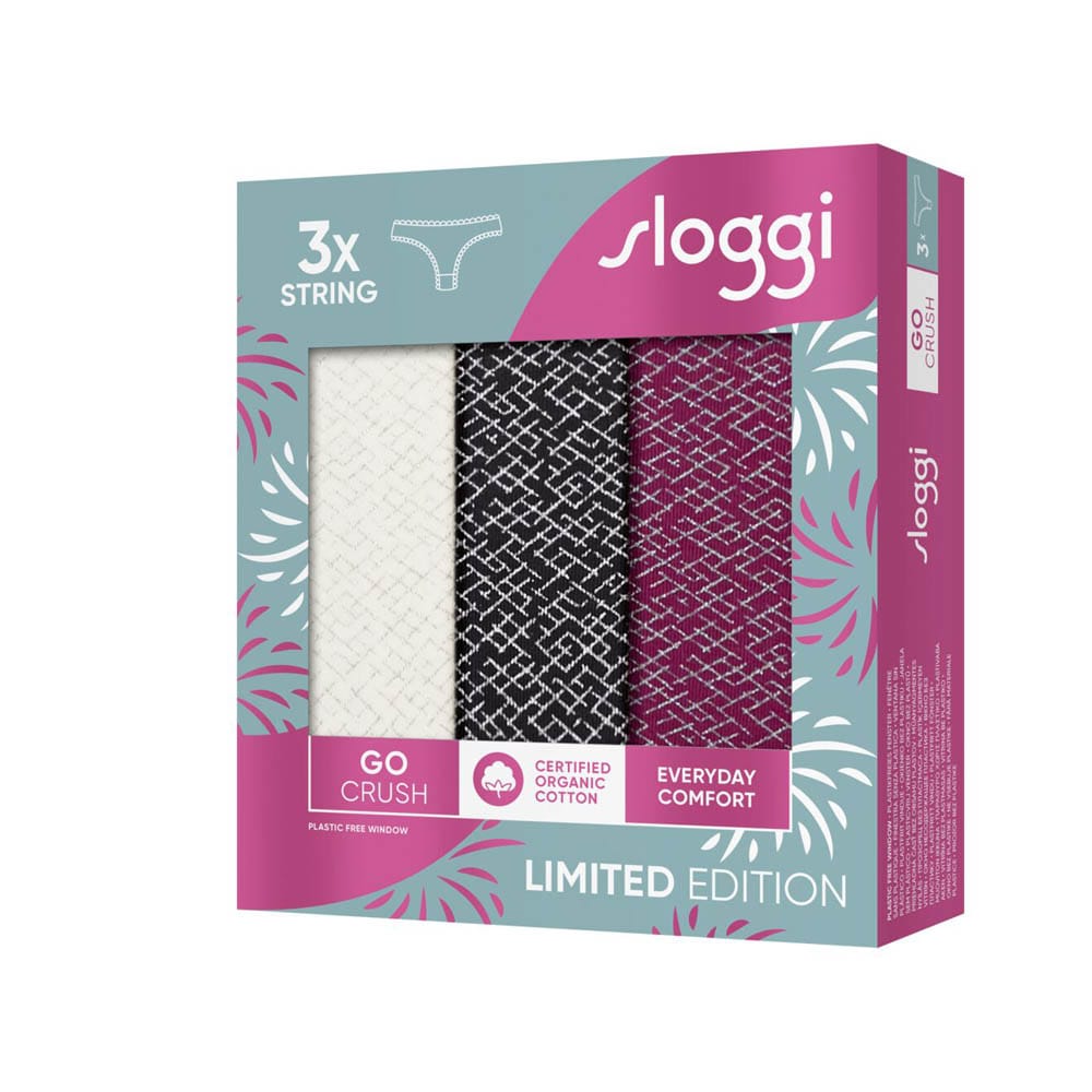 Sloggi Go Crush String Brazil 10219704 – Γυναικεία Βαμβακερά Οργανικά Εσώρουχα Σετ 3 Τεμαχίων 10219704-M014